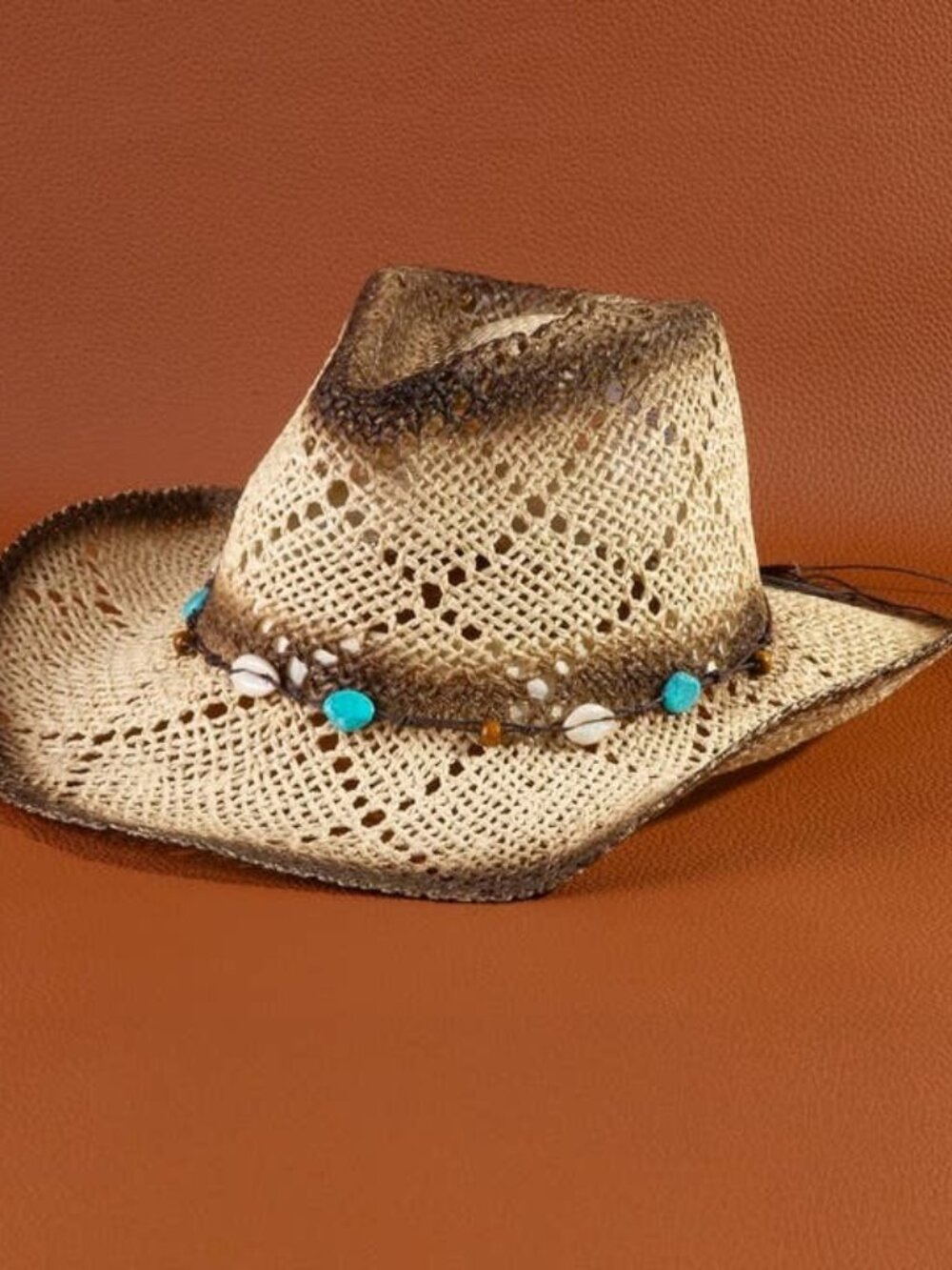 Hat Cowrie Shell Straw Cowboy Hat IV